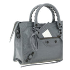 Gray Lamb Leather Handbag