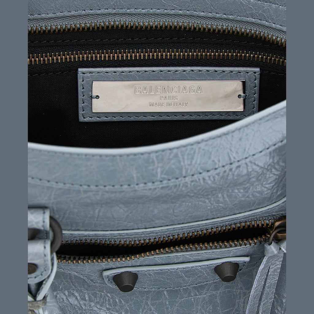Gray Lamb Leather Handbag