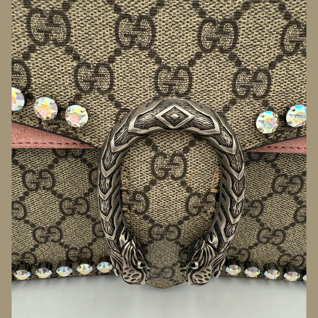 GUCCI DIONYSUS GG Supreme with Diamonds Handbag