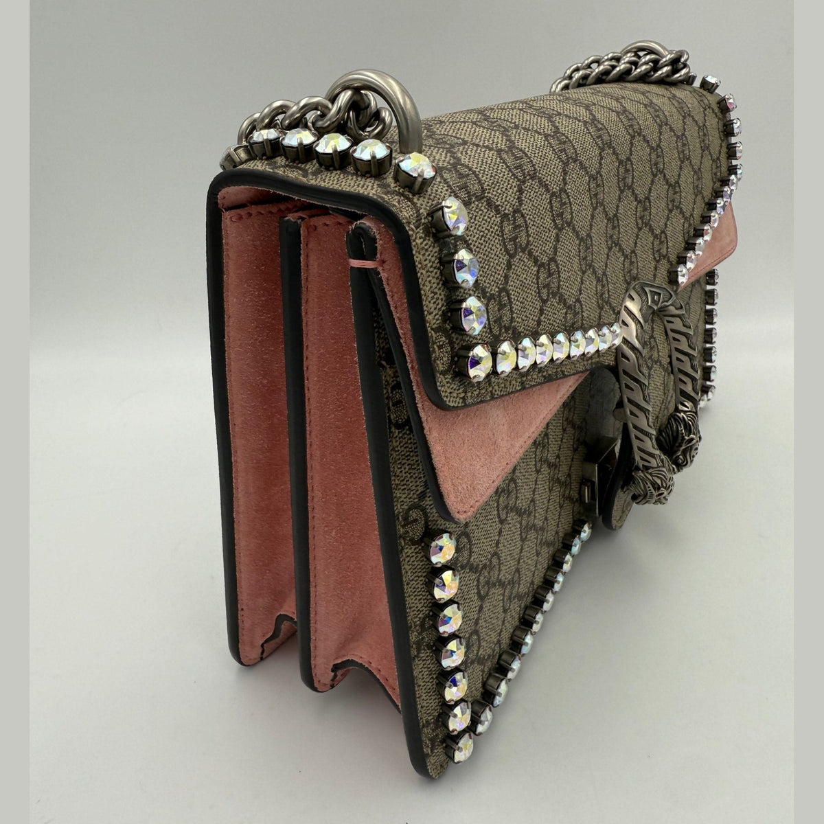GUCCI DIONYSUS GG Supreme with Diamonds Handbag