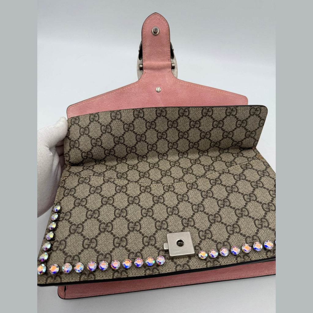 GUCCI DIONYSUS GG Supreme with Diamonds Handbag