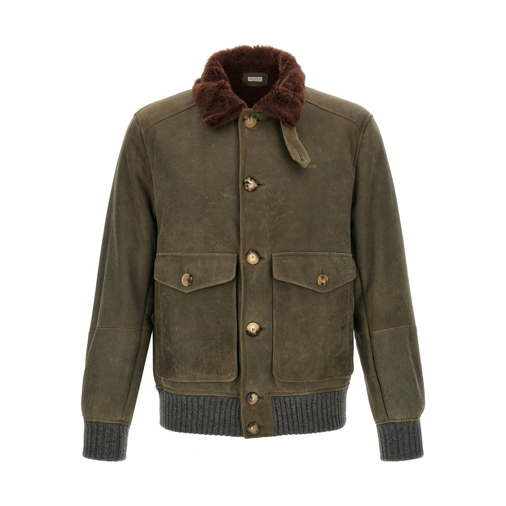 Bicolor Lamb Leather Leather Jacket