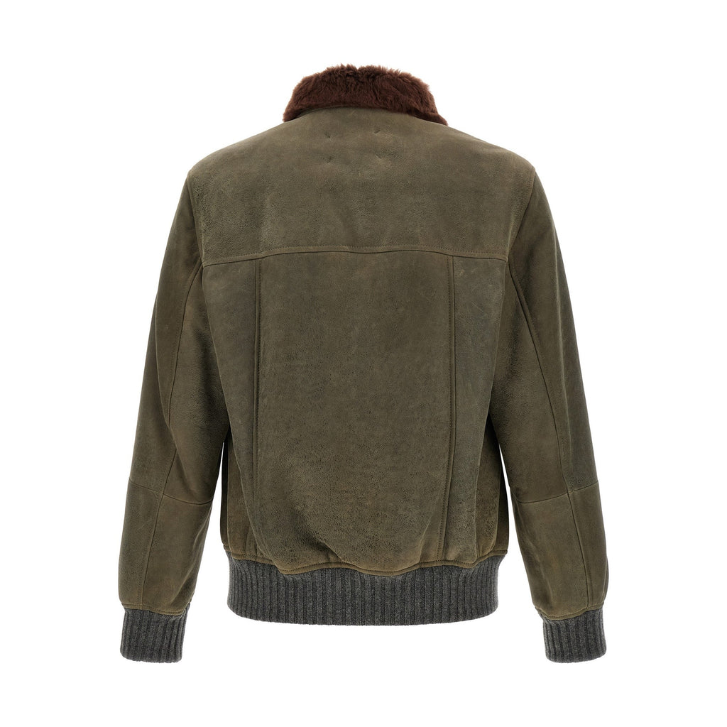 Bicolor Lamb Leather Leather Jacket