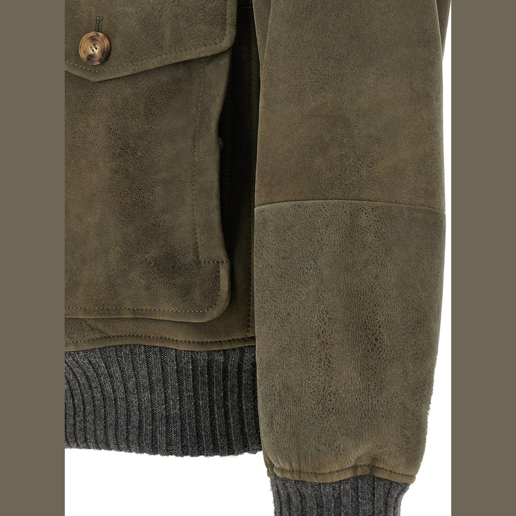 Bicolor Lamb Leather Leather Jacket