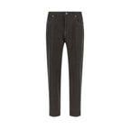 Gray Virgin Wool Casual Pants