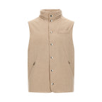 Beige Wool Sleeveless Jacket