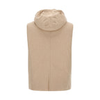 Beige Wool Sleeveless Jacket