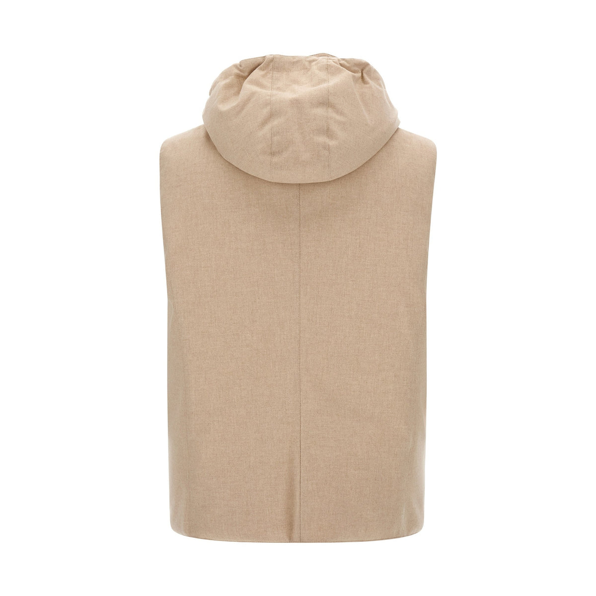 Beige Wool Sleeveless Jacket