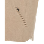 Beige Wool Sleeveless Jacket