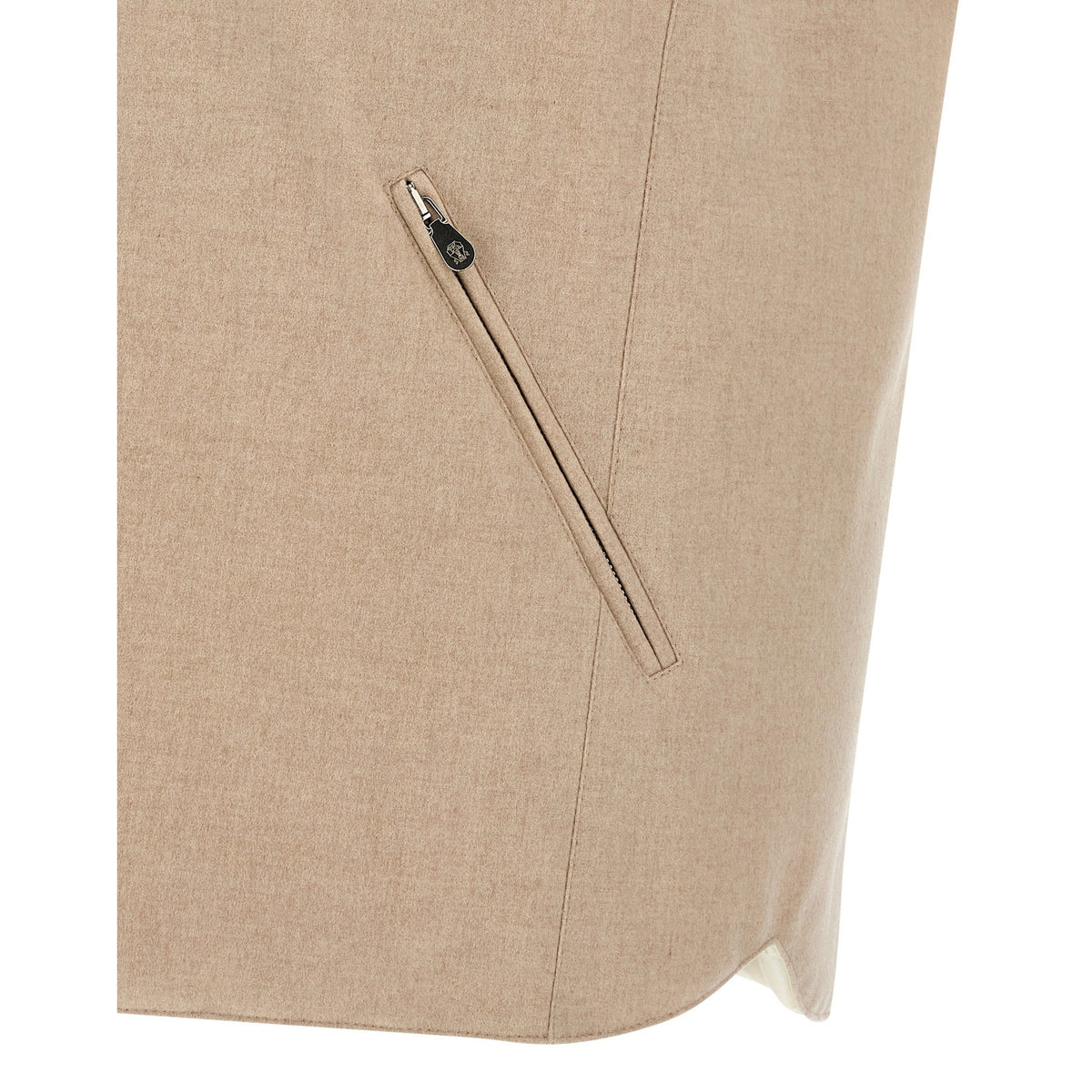 Beige Wool Sleeveless Jacket