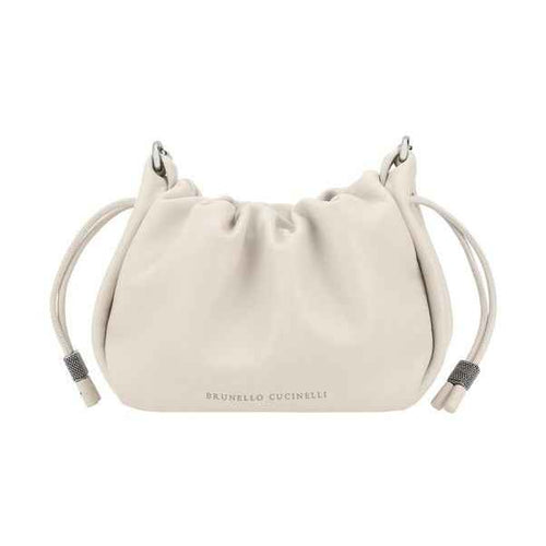 Beige Calf Leather Bos Taurus Shoulder Bag