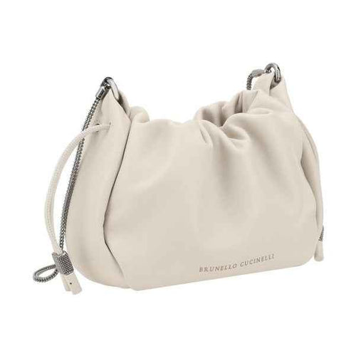 Beige Calf Leather Bos Taurus Shoulder Bag