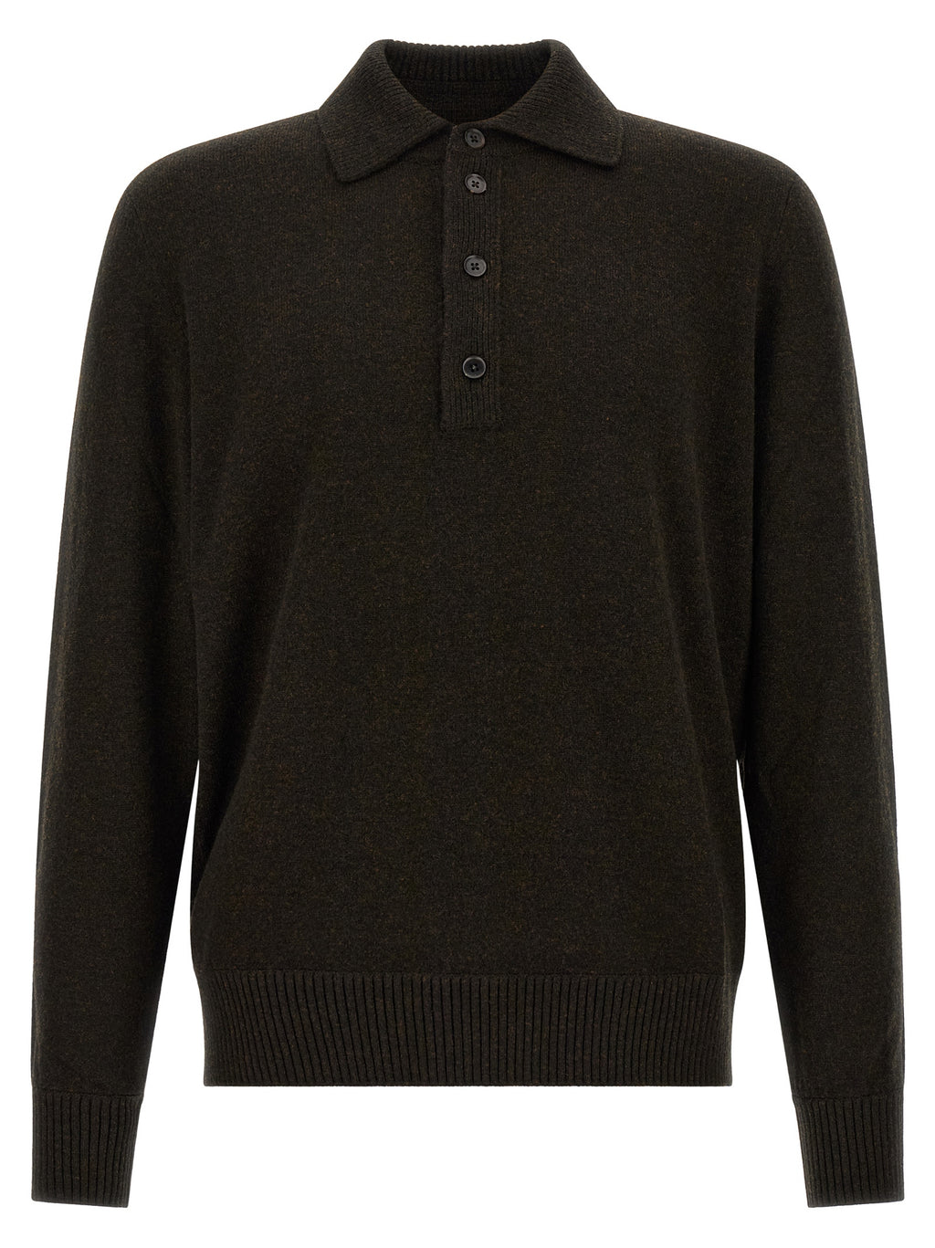 Brown Wool Polo Shirt