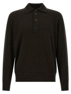 Brown Wool Polo Shirt