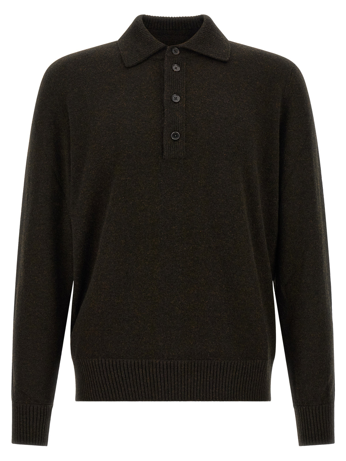 Brown Wool Polo Shirt