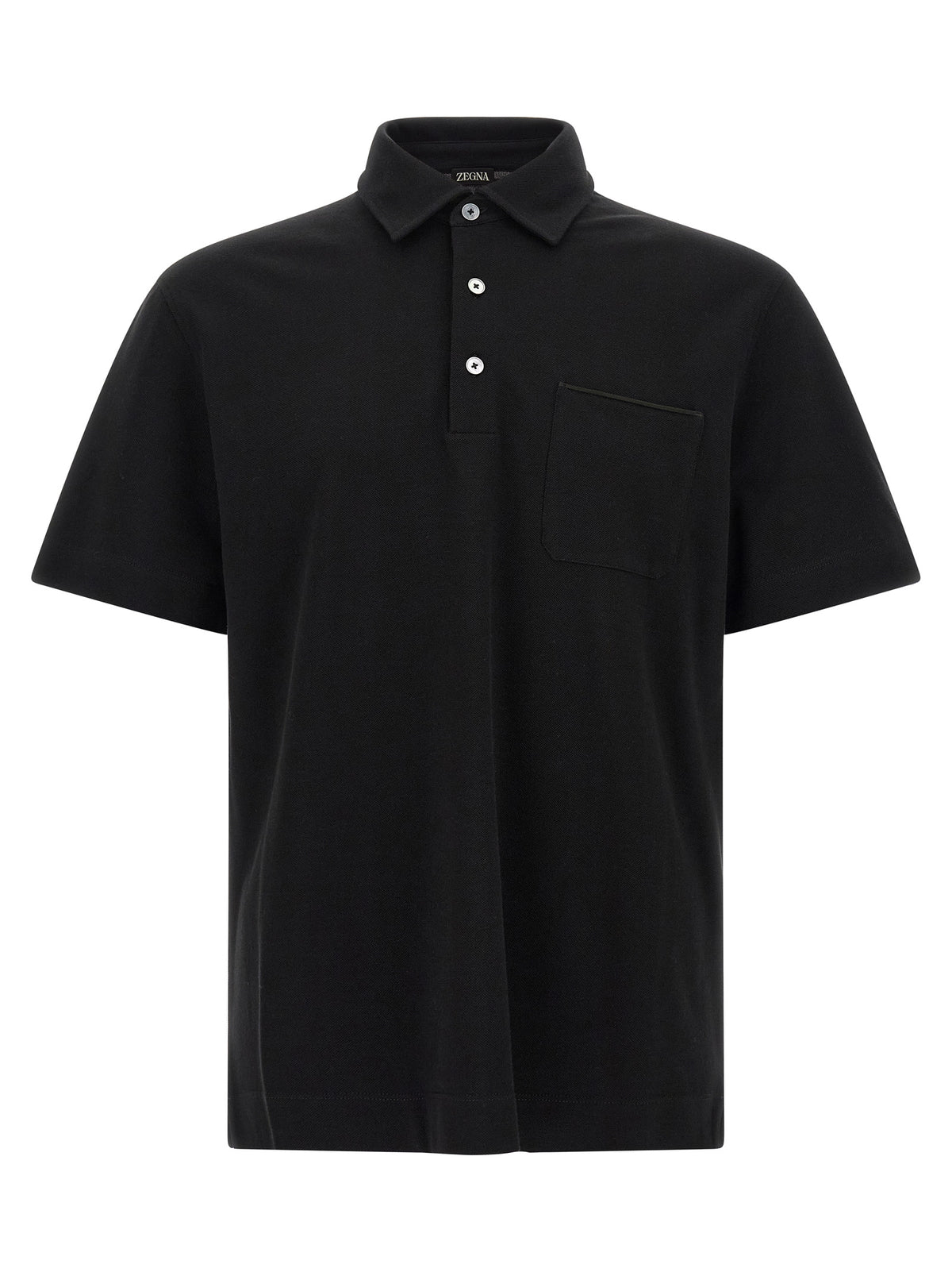 Black Cotton Polo Shirt