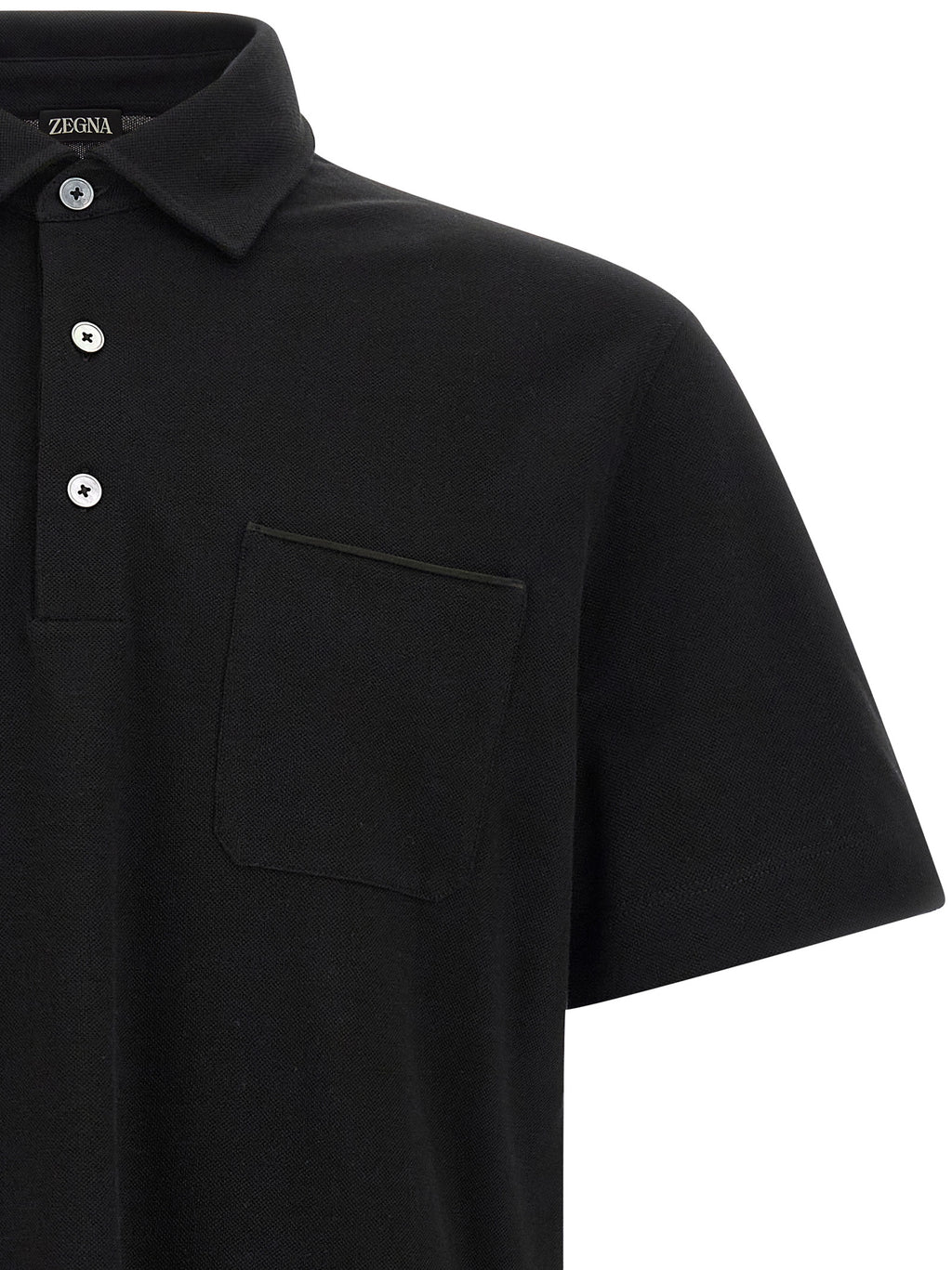 Black Cotton Polo Shirt