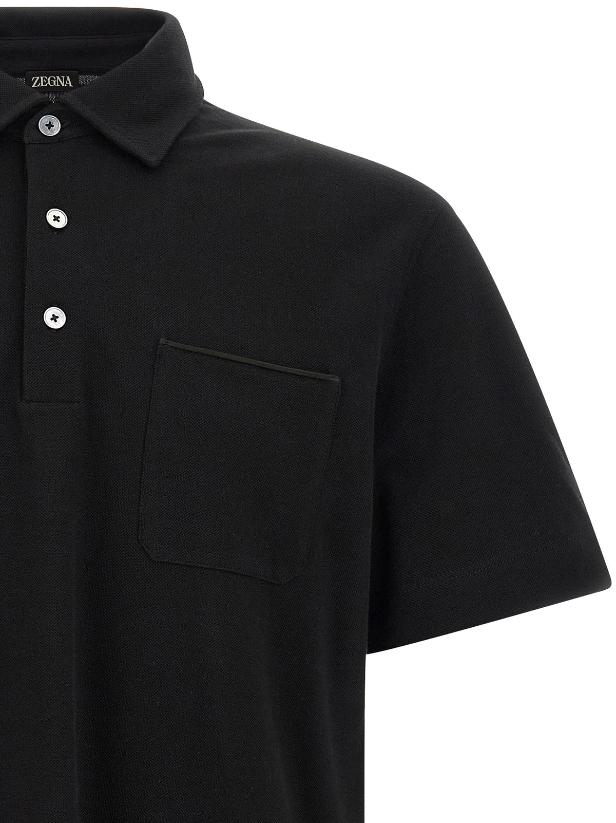 Black Cotton Polo Shirt
