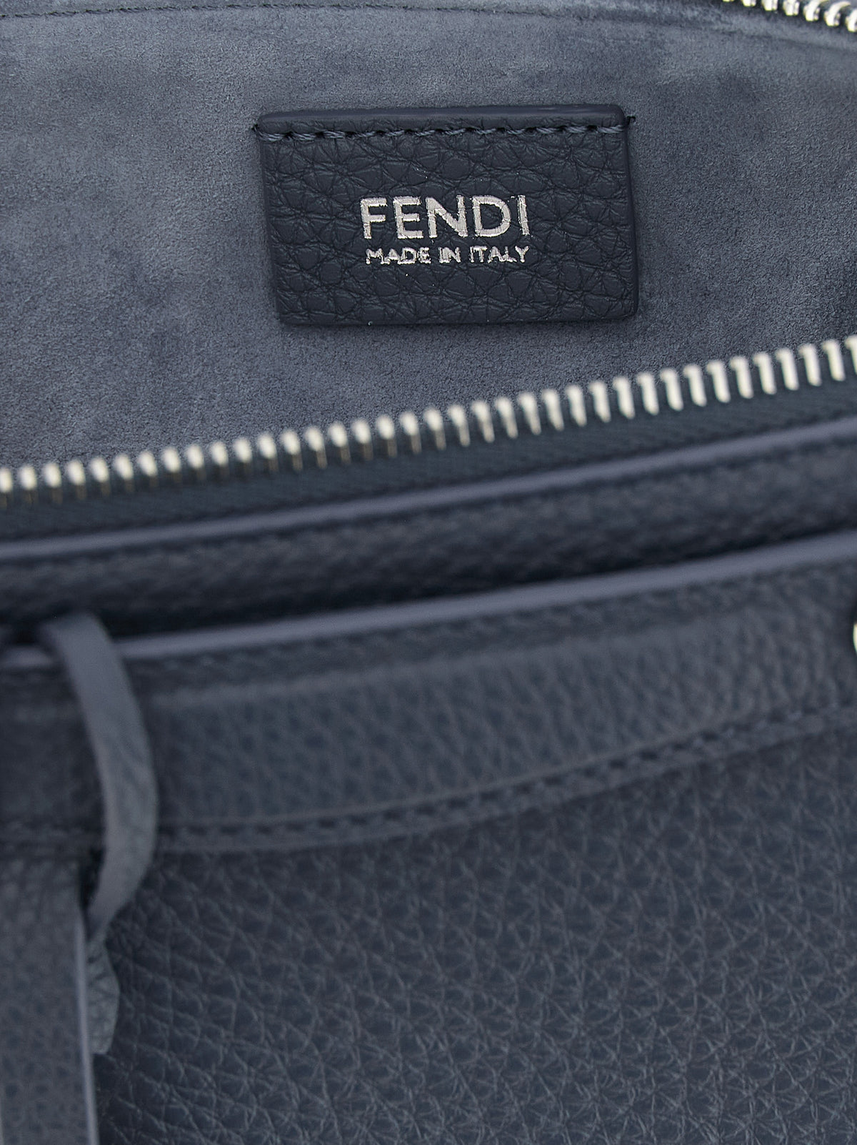 Blue Calfskin Clutch Bag