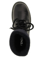 Black Calfskin Lace-Up Boots