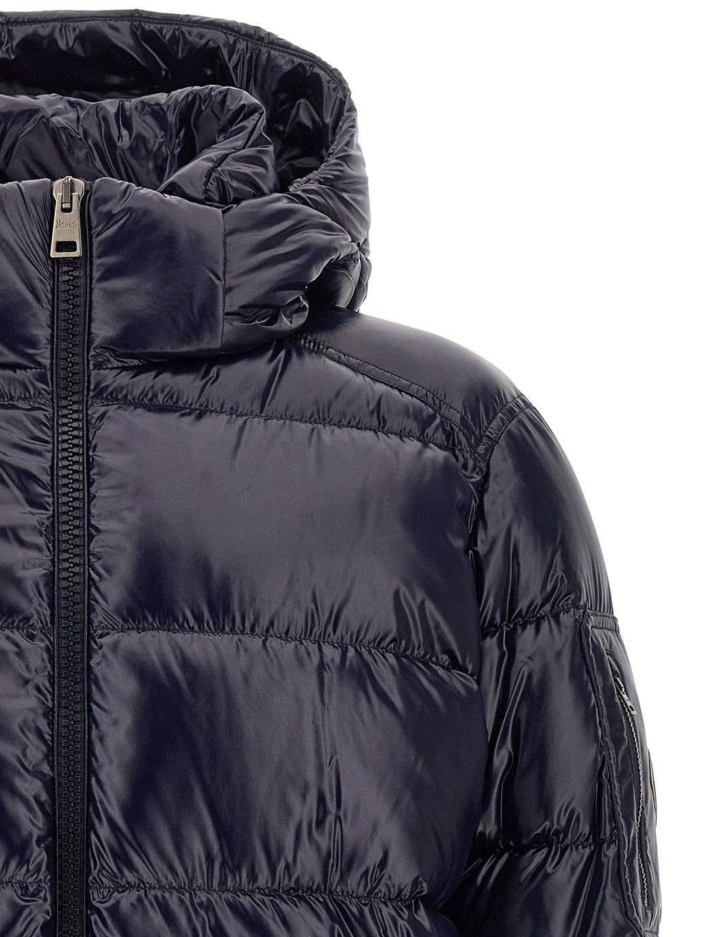 Blue Polyamide Full-Length Jacket
