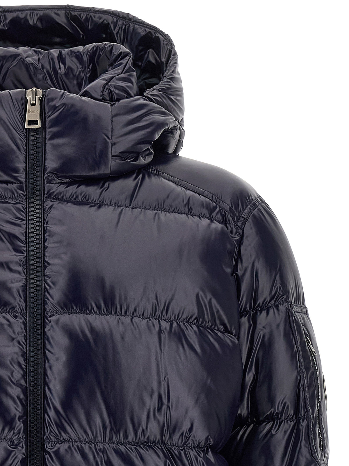 Blue Polyamide Full-Length Jacket