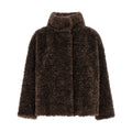 Brown Polyester Full-Length Jacket