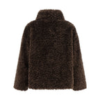 Brown Polyester Full-Length Jacket