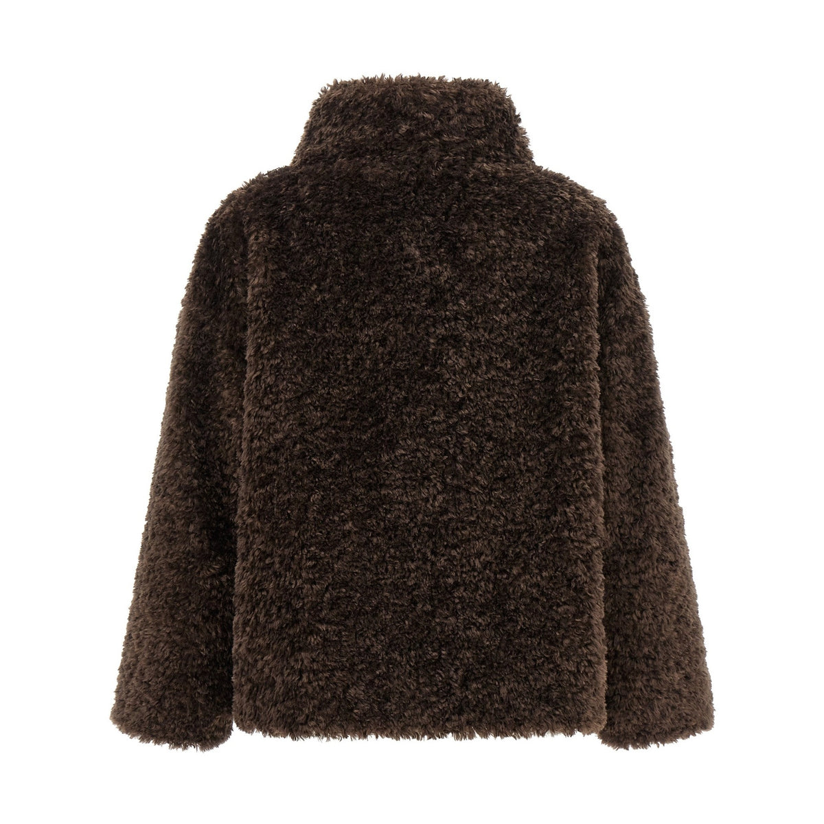 Brown Polyester Full-Length Jacket