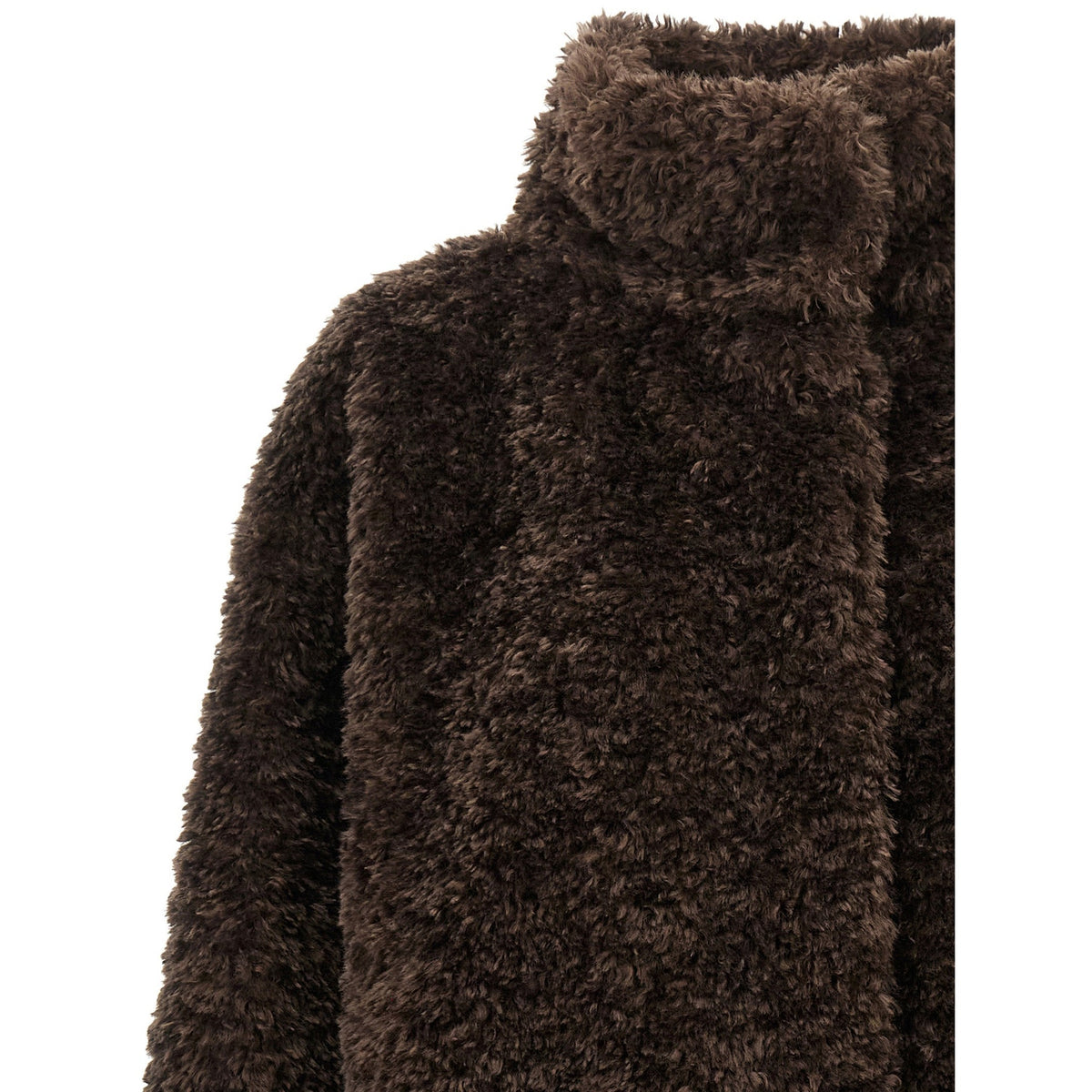 Brown Polyester Full-Length Jacket