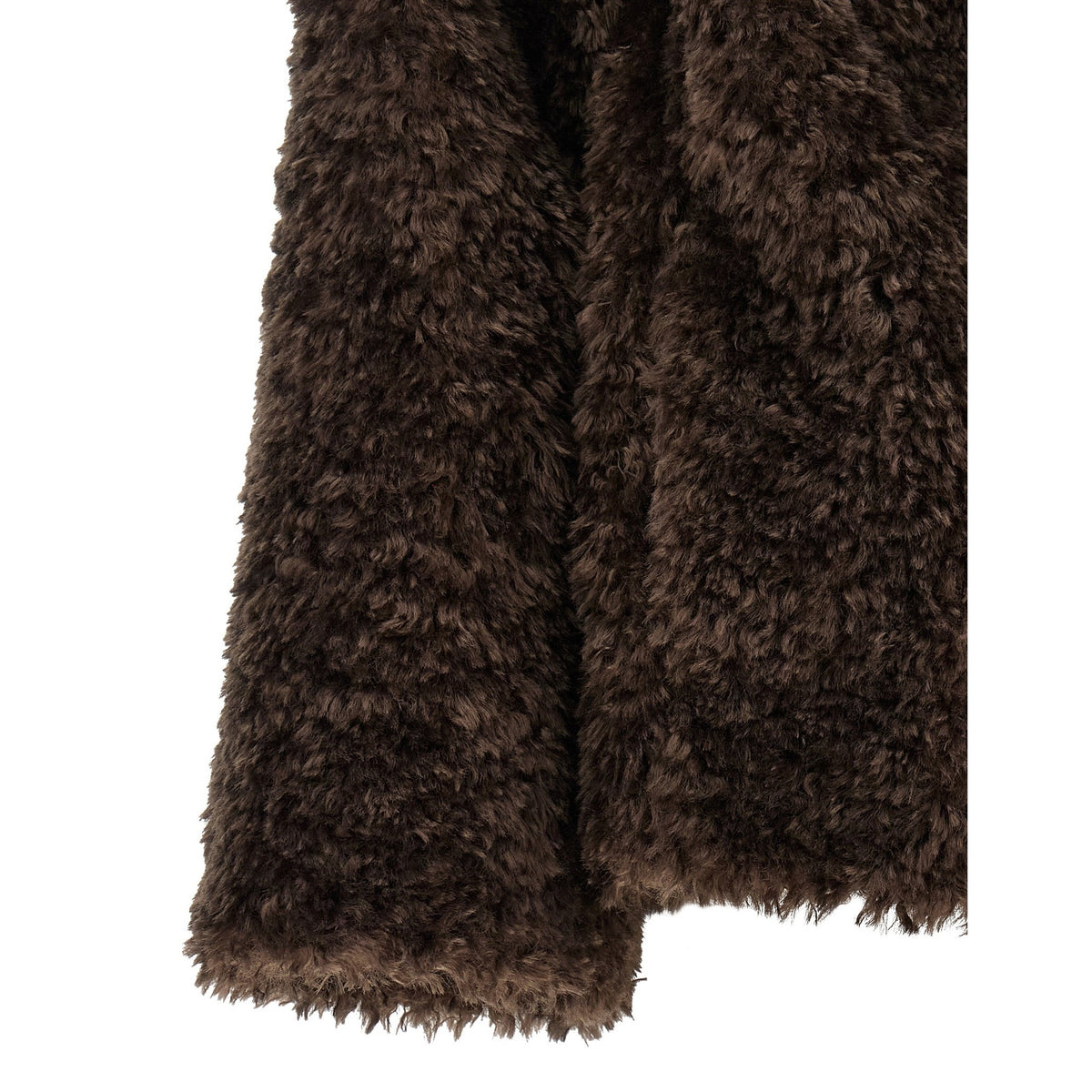 Brown Polyester Full-Length Jacket
