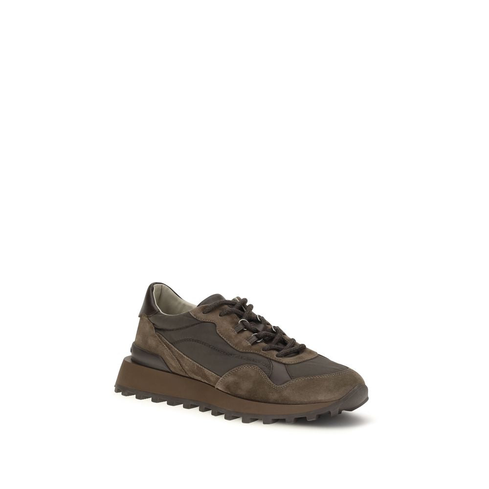Brown Calf Leather Bos Taurus Athletic Sneakers