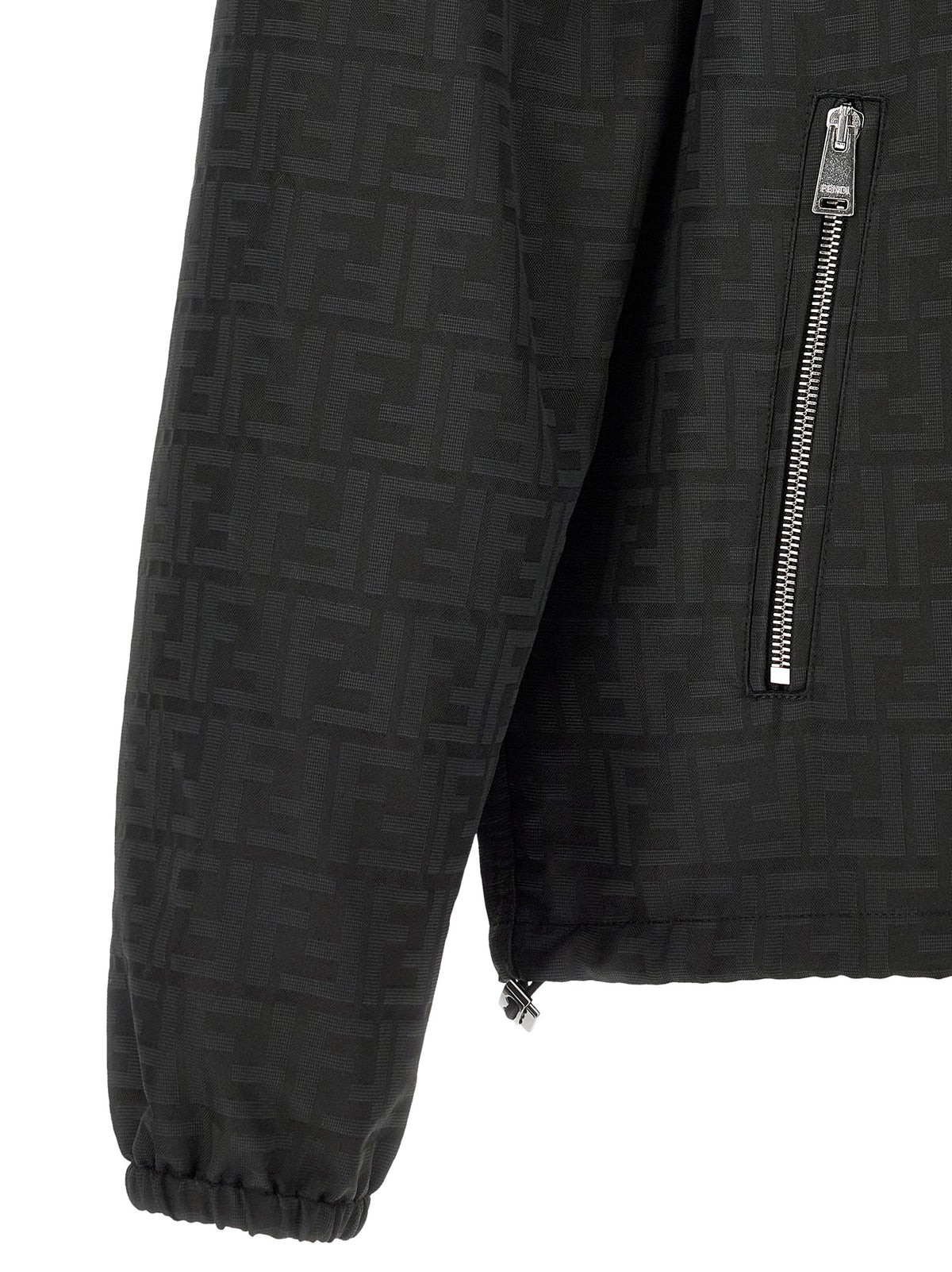 Black Polyester Shell Jacket