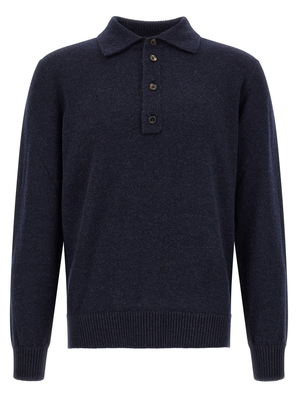 Blue Wool Polo Shirt
