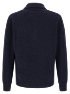 Blue Wool Polo Shirt