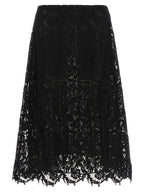 Black Cotton Midi Skirt