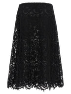 Black Cotton Midi Skirt