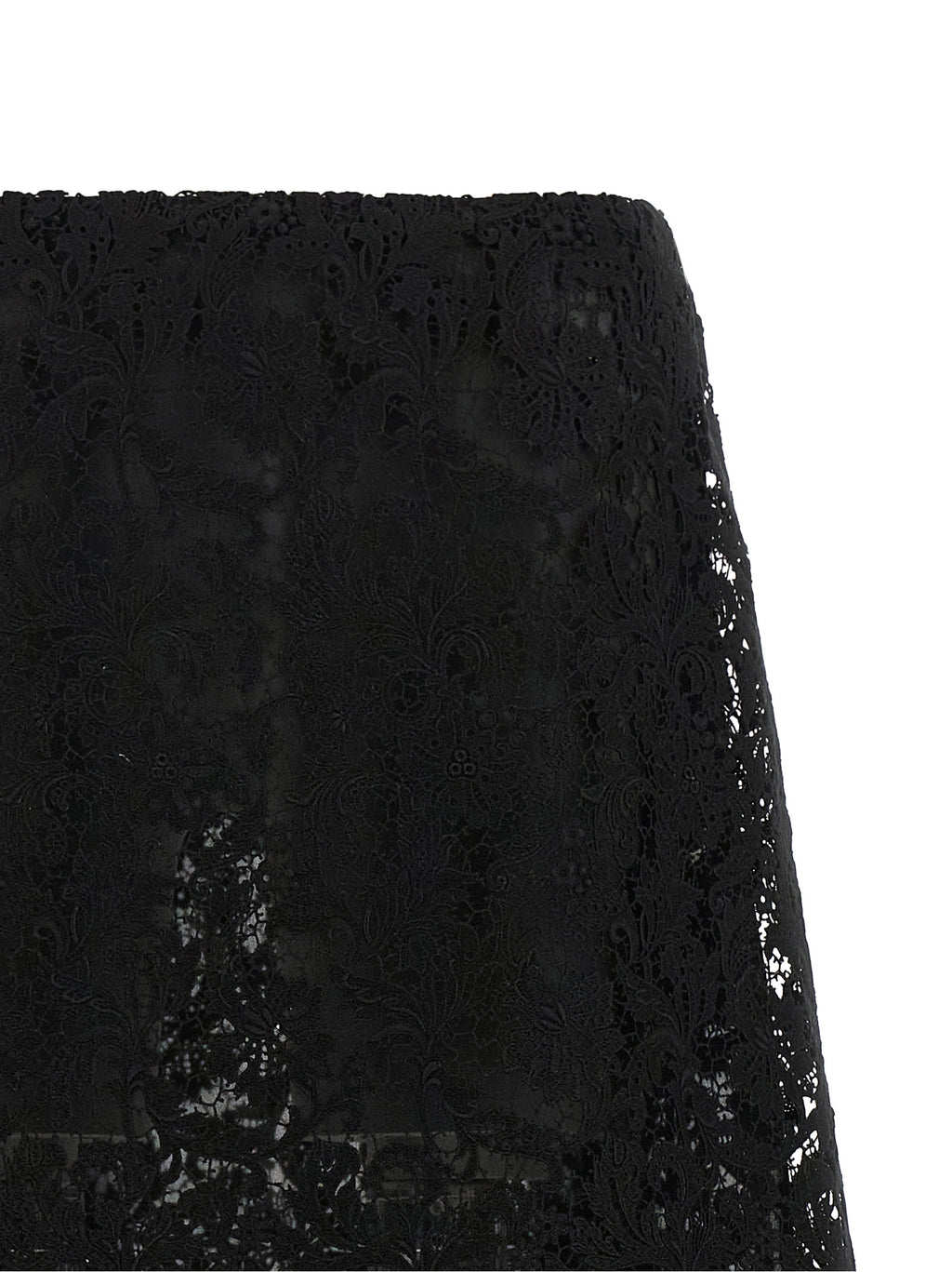 Black Cotton Midi Skirt