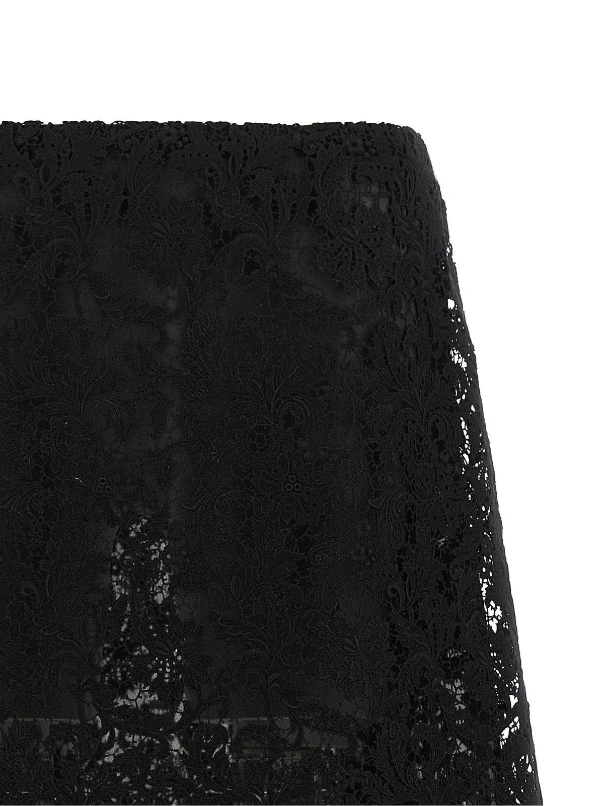 Black Cotton Midi Skirt