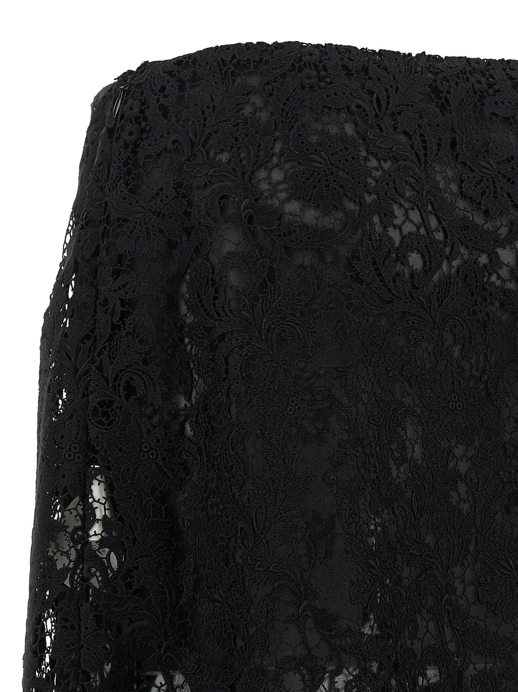 Black Cotton Midi Skirt