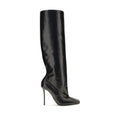 Black Calf Leather Bos Taurus High Heel Boots