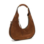 Brown Suede Leather Shoulder Bag