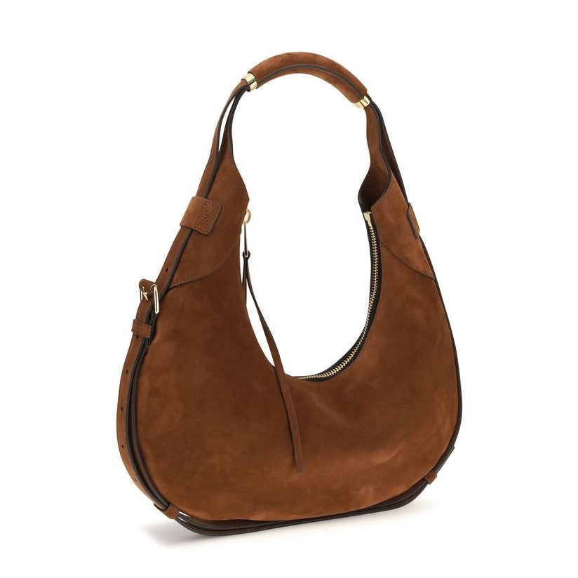 Brown Suede Leather Shoulder Bag