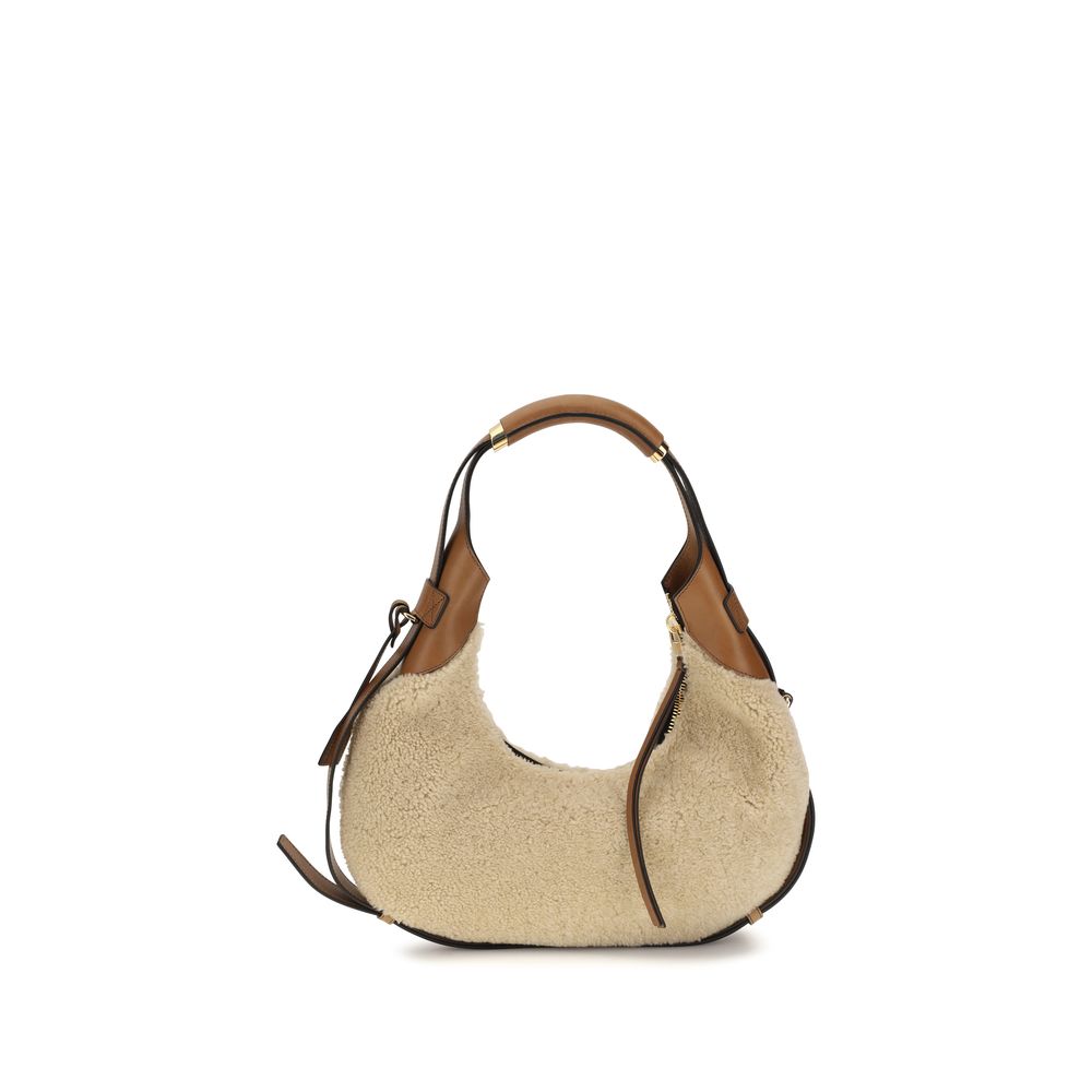 Beige Lambskin Shoulder Bag