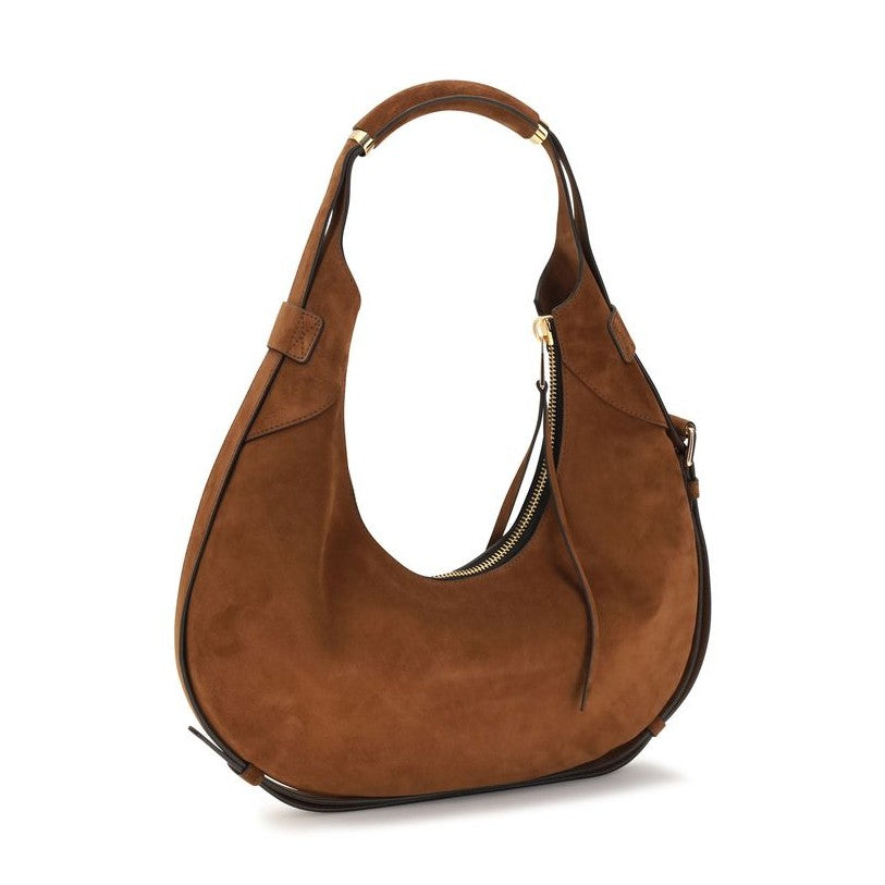 Brown Suede Leather Shoulder Bag