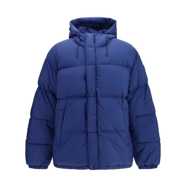 Blue Nylon Full-Length Jacket