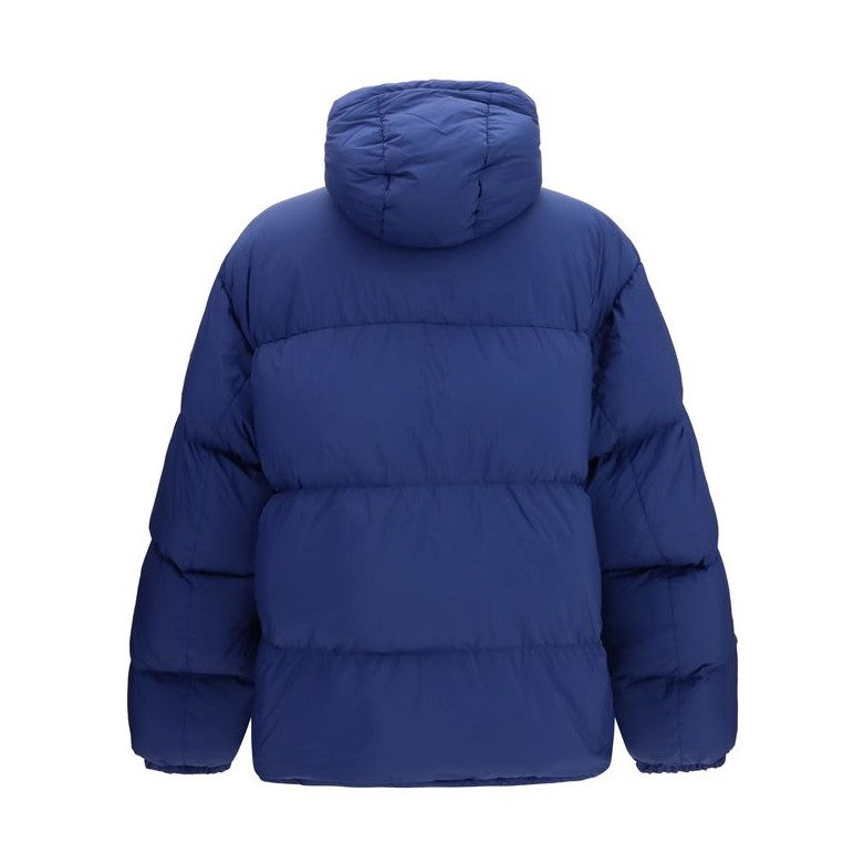 Blue Nylon Full-Length Jacket
