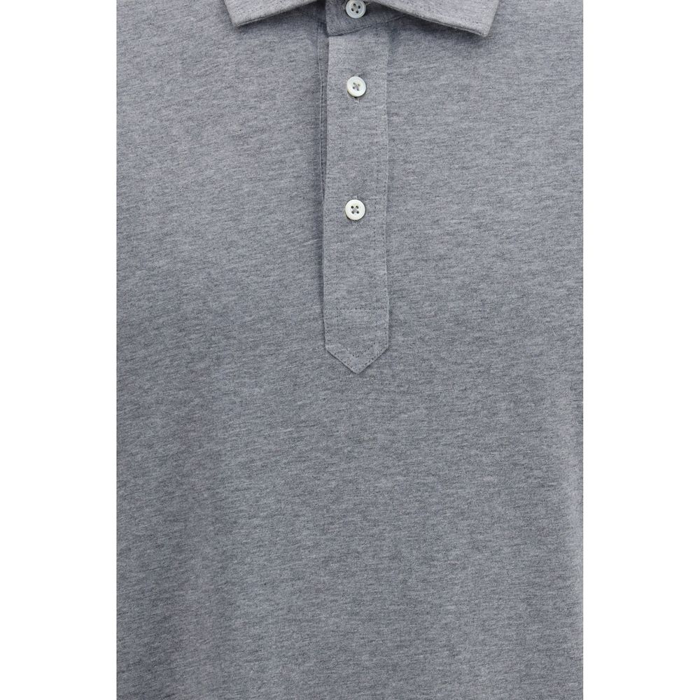 Gray Cotton Polo Shirt