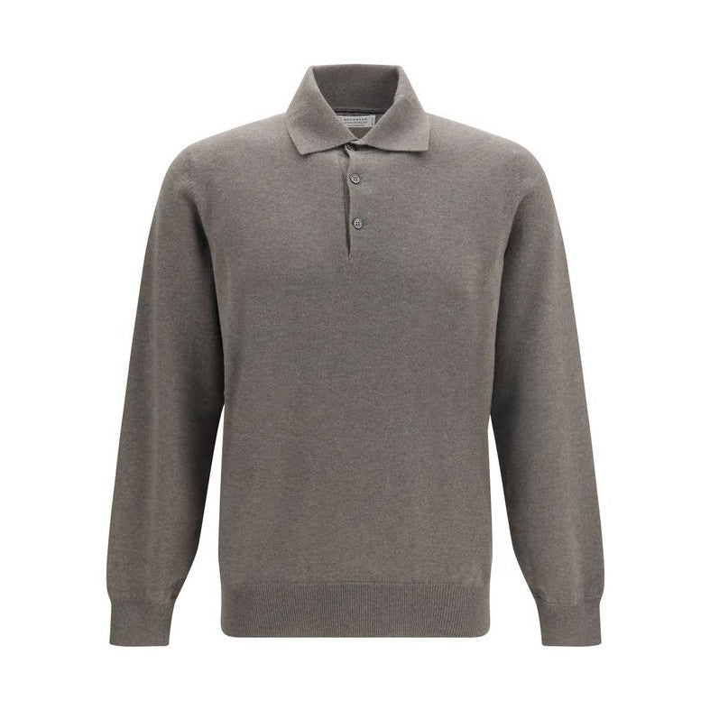 Brown Cashmere Polo Shirt