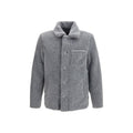 Gray Polyester Full-Length Jacket